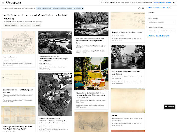 Die Bestände des Archivs Österreichischer Landschaftsarchitektur auf europeana.eu